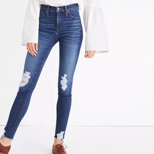 MADEWELL 9” High Rise Skinny Jeans Destructed Edition